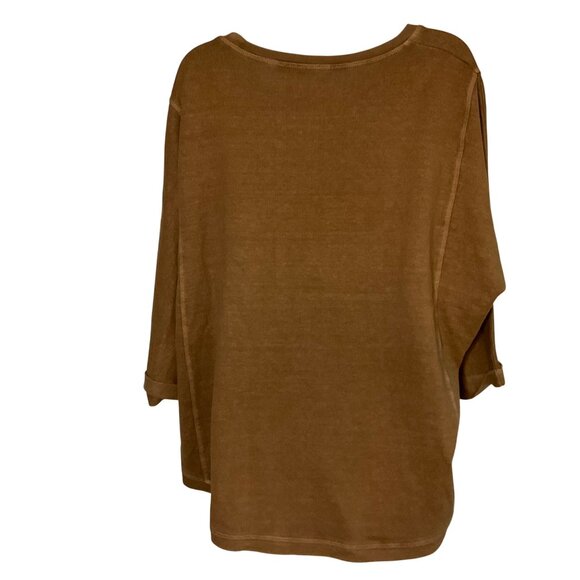 Oversized Poetry Womens Top Hemp & Cotton Blend Loose Fit Tan Color 12 L Boxy - Picture 9 of 9